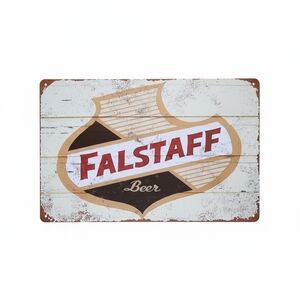 Beer Vintage Metal Sign - Brown and Cream